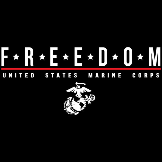 USA USMC Freedom 2-Sided Black Tee