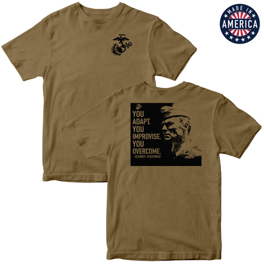 USA Gunny Highway Quote 2-Sided Coyote Tee