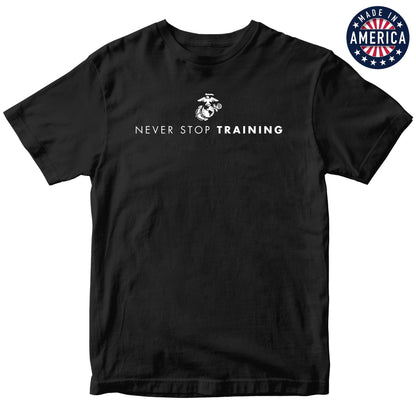 USA Never Stop Training Black Tee