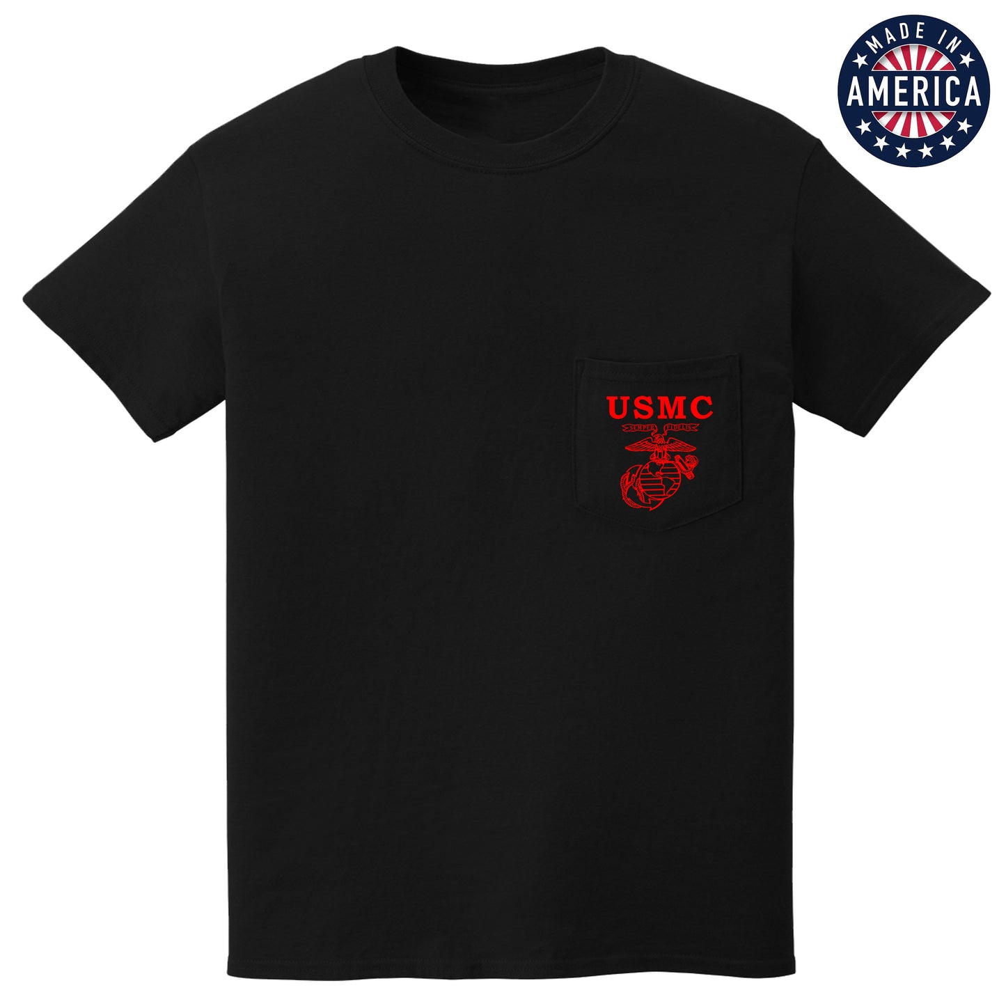 USA Nightfire EGA Black Pocket Tee