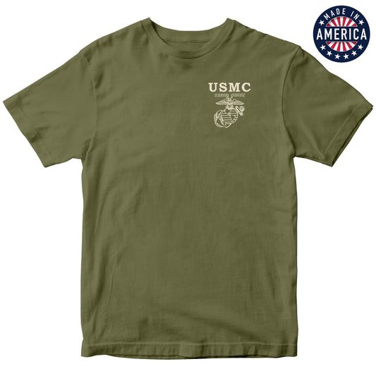 USA Old School Sand Chest Seal OD Green Tee