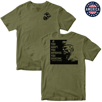 USA Gunny Highway Quote 2-Sided OD Green Tee