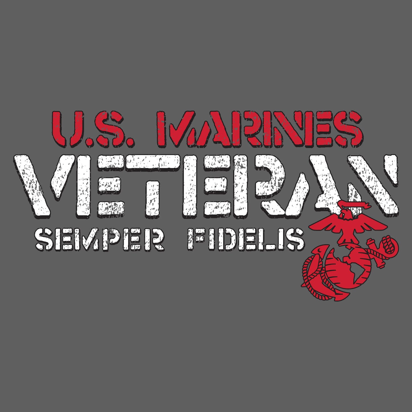 USA U.S. Marines Veteran 2-Sided Black Tee