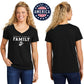 USA Semper Fi Family Black Women's V-Neck Tee