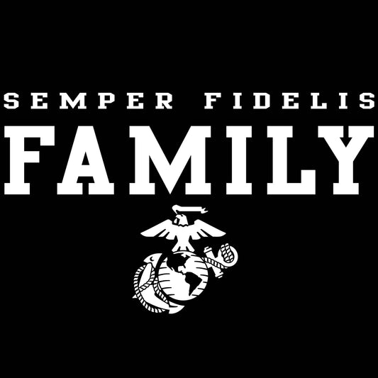 USA Semper Fi Family Black Women's V-Neck Tee