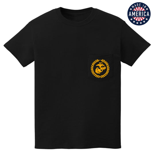 USA - Gold Leaf EGA USMC Seal Pocket Tee