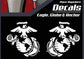 USA Marine Corps Eagle, Globe and Anchor White Decals